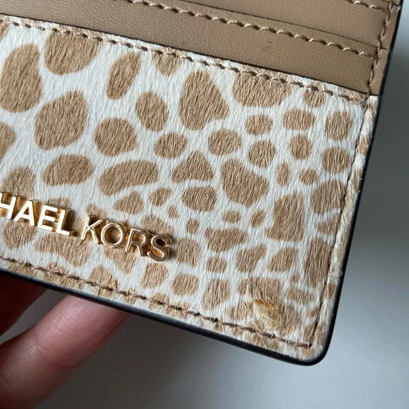 Michael Kors Tan and Cream Leopard Card Holder - Picture 3 of 6